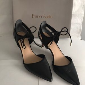 Franco Sarto Black Tie 2 Inch Heel, Size 7 1/2